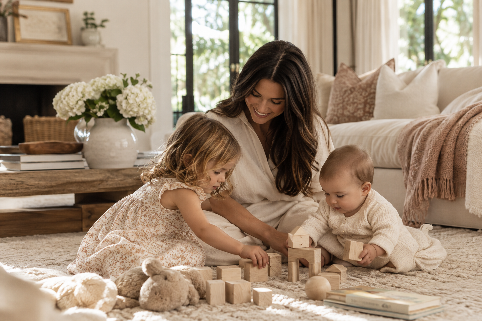 Caregiver spending time with a child